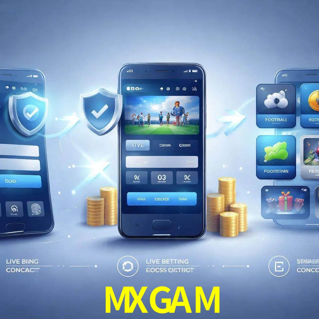 Pasos de acceso a la app MXGAM en pantalla de teléfono móvil