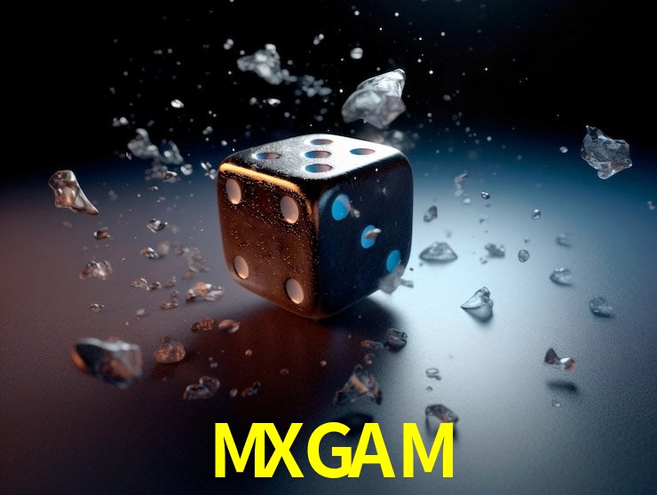 Escena dinámica inspirada en casino con iluminación MXGAM, cartas, fichas e íconos de juegos digitales en un espacio moderno de juegos.